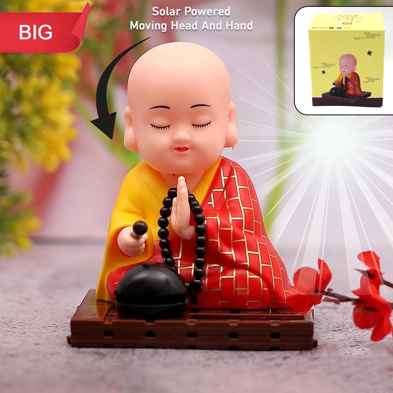 Solar Powered Sitting Buddha Statue, Moving Head and Hand (1 Pc / Big) Solar Powered Sitting Buddha Statue, Moving Head and Hand (1 Pc / Big)